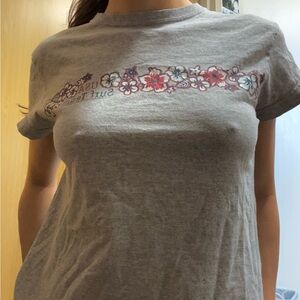 Sonoma Gray Floral Graphic Tee